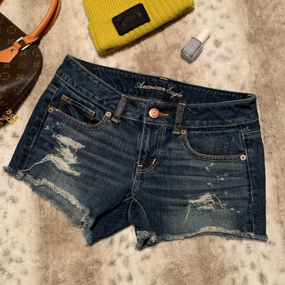Y2K AEO Destructed Shortie Shorts - Picture 1 of 4
